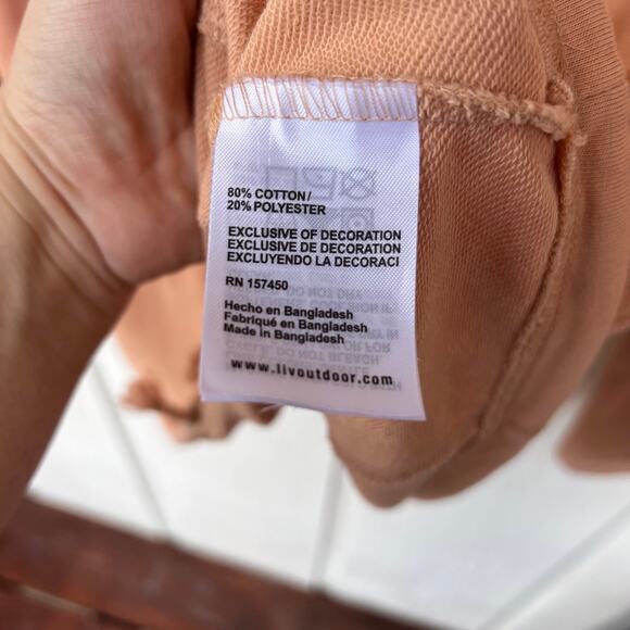 LIV Outdoor Quarter-Zip Pullover Camel Tan Long Sleeve Drawstring Hem Sweatshirt - Picture 8 of 8